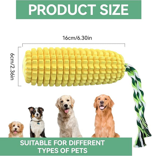 16 CM Corn Dog Toy, Durable Toys for Aggressive Chewers, Rubber Dog Squeaky Toys, Puppy Teething, Puppy Toy to Keep Them Busy for Small Medium and Large