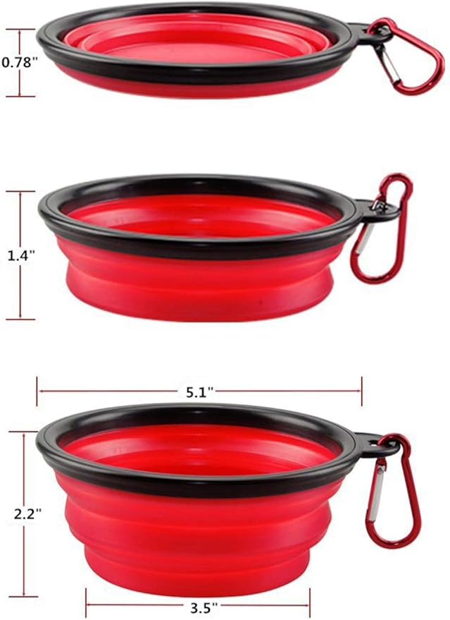 Bulk Pack 6 Collapsible Silicon Travel Dog Water or Food Bowl