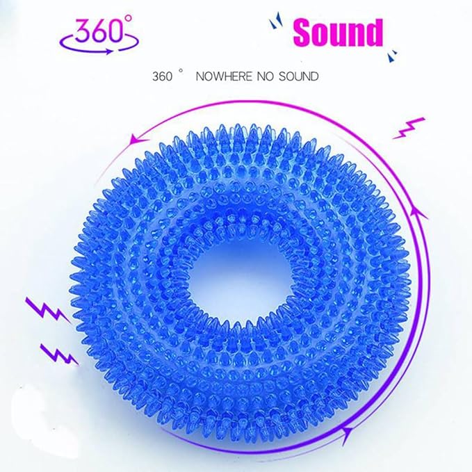 Angoily TPR Dog Chew Rings 4.72 Inch - Bite Resistant Round Pet Toys with Spiky Design for Molar Teeth Cleaning Interactive Chew Toy for Puppies Water and Weather Resistant