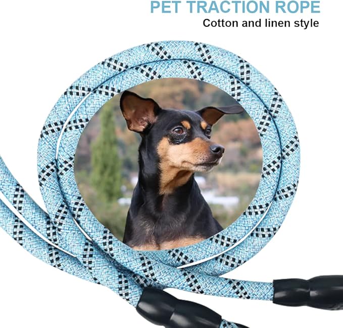 Dual Dog Leash 360° Tangle-Free - Reflective Heavy Duty, Comfortable Handle for Small/Medium/Large Dogs, Support Multiple Rope Addition (Blue 1, Four Leashes)