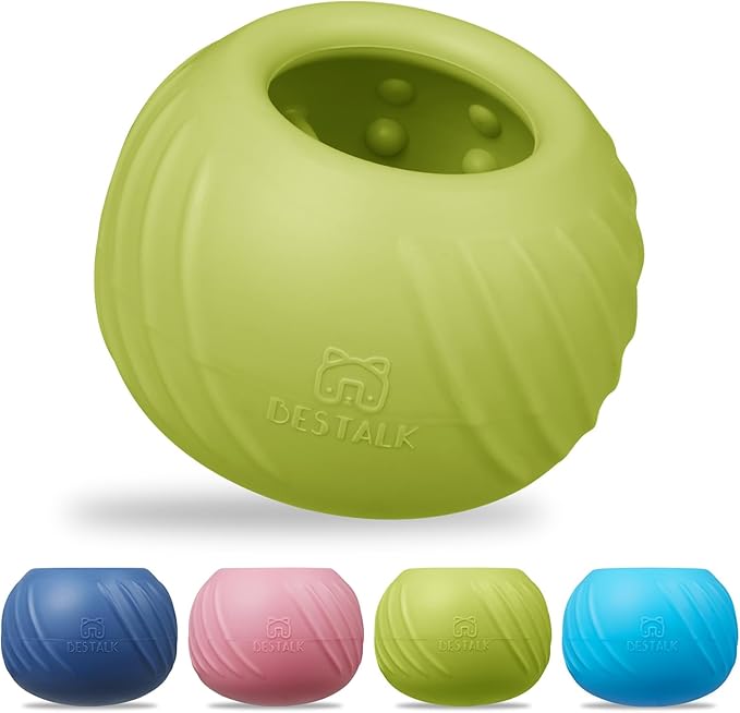 Long-Lasting Dog Lick Toy, Wobbly Dog Enrichment Lick Bowl to Keep Dogs Busy, Interactive Stuffable Dog Treat Feeder for Boredom, Silicone Treat Dispensing Chew Toy(Green,S)