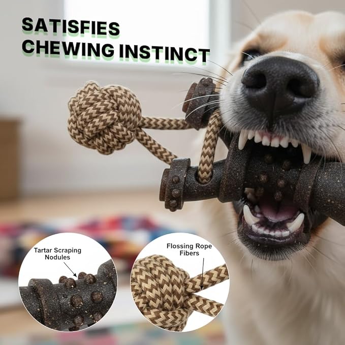 Rugged Rope Tug Toy for Multiple Dogs - Durable Chew Toy Promotes Dental Care and Reduces Boredom