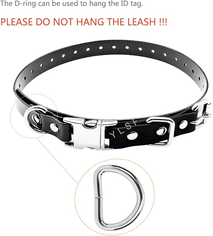Quick Snap Bungee Dog Collar Strap with D Ring for Most of Electronic Training Shock Collar Receivers-Adjustable Durable Waterproof Odorless 3/4 Inch TPU Collar Replacement for Barking Fence