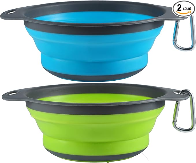 Collapsible Bowls, 2 Pack Large Size 47oz, BPA Free, Portable Travel Bowls for Dog/Cat