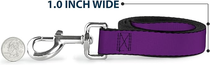 Buckle-Down Dog Leash Purple 6 Feet Long 1.5 Inch Wide