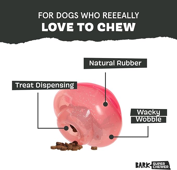 Barkbox Treat Caster Potion Dog Toy for Large Dogs Durable Rubber, Treat Dispensing with Wacky Wobble for Interactive and Engaging Playtime