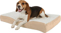 Orthopedic Dog Bed - 2-Layer Memory Foam Crate Mat with Machine Washable Sherpa Cover - 30x20.5 Pet Bed for Medium Dogs Up to 45lbs by PETMAKER (Tan)