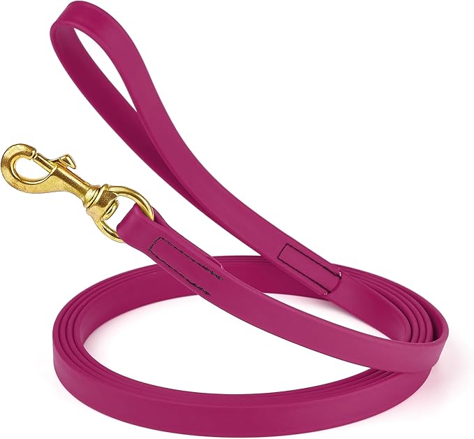 Viper Biothane K9 Working Dog Leash Waterproof Lead for Tracking Training Schutzhund Odor-Proof Long Line with Solid Brass Snap for Puppy Medium and Large Dogs, 10ft Magenta Pink