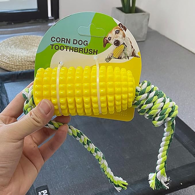 Dog Chew Toys for Aggressive Chewers, Indestructible Tough Durable Squeaky Interactive Dog Toys, Puppy Teeth Chew Corn Stick Toy for Small Meduium Large Breed