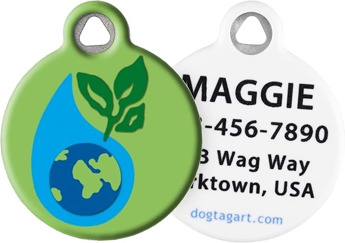 Dog Tag Art Lupine Pattern Earth Day - Custom Pet ID Tag for Dogs and Cats Large Size