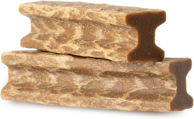 Ultra Chewy Steel Bones Regular Size Peanut Butter Flavor - Super Long Lasting Dog Chews - Rawhide Free & Highly Digestible - Unique Shape Helps Clean Teeth - Ideal Dog Bones for Aggressive Chewers