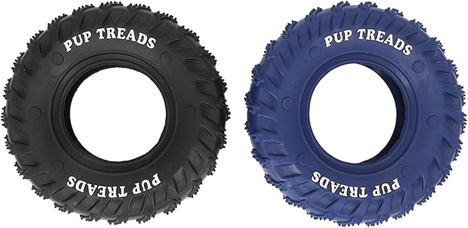 Denash Rubber Tire Chew Toys for Dogs, Interesting 2 Pack Practical Rubber Chew Tire for Dogs, Great Toughness, for Medium and Large Dogs in The Garden