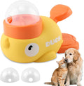 Duck-Shaped Interactive Slow Feeder Dog Toy - Press-Tail Puzzle Feeder with Adjustable Opening, Prevents Bloating & Boredom for Small/Medium Dogs & Cats