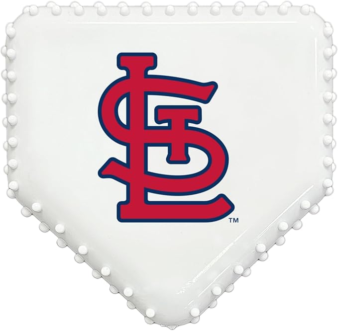 Pets First MLB ST Louis Cardinals Hard-Nylon Baseball Home Plate Dog Chew Toy, Interactive and Fun Dog CHEW Toy, Bacon Flavored, Strong Durable Chew Toy for Pets
