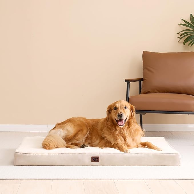 EHEYCIGA Orthopedic Medium Dog Beds for Small Dogs with Removable Washable Cover for Crate, Camel, 30x20