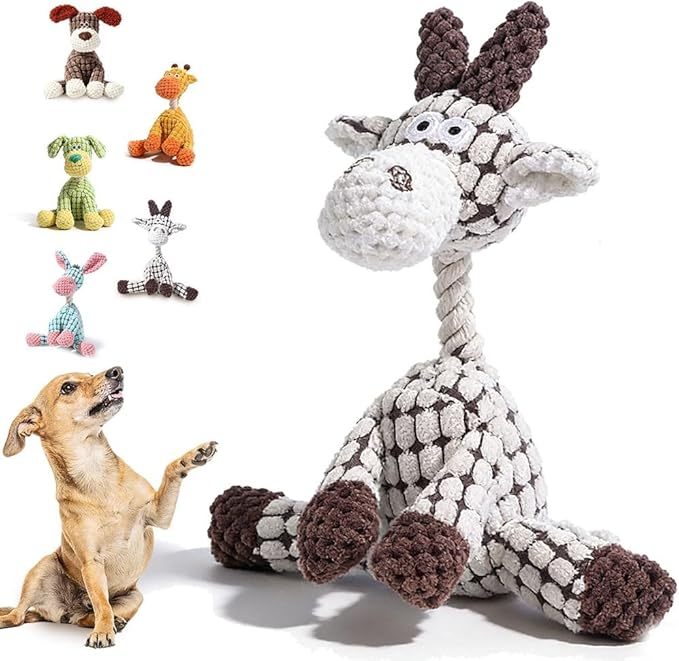2026 New Indestructible Dog Toy, Dog Toys for Aggressive Chewers, Interactive Dog Squeaky Toys Soft Puppy Chew Toy for Small Medium Large Dogs (White)
