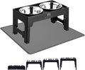 Marchul Elevated Dog Bowls, Raised Dog Food Water Bowls with 2 Thick Stainless Steel Bowls, 4 Height Adjustable, Non-Slip Stand for Medium Large Dogs (with Mat)