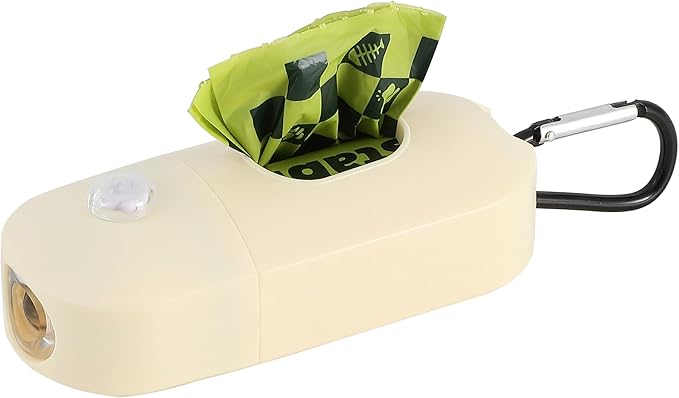 WBG1000B-H-8SET 13 in. x 9 in. Extra Thick Leak Proof Unscented Biodegradable Dog Poop Bags with LED Flashlight Dispense, Green (120 Count, 8-Rolls)