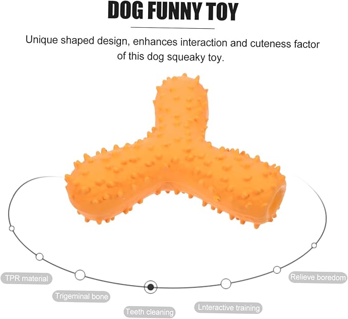 Interactive Dog Chew Toy with Unique Shape Squeaky TPR Design for Engaging Play Safe for Dogs Promotes Teeth Grinding and Cleaning for Outdoor Fun