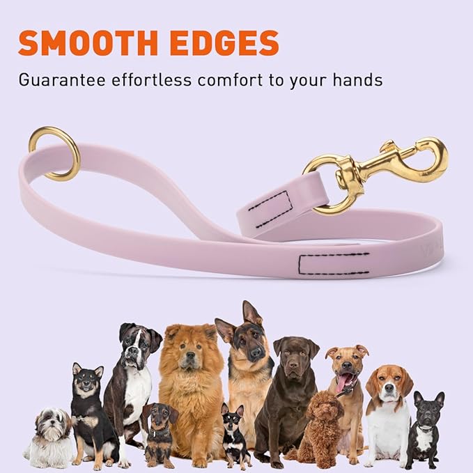 Viper Biothane K9 Working Dog Leash Waterproof Lead for Tracking Training Schutzhund Odor-Proof Long Line with Solid Brass Snap for Puppy Medium and Large Dogs 20in, Pastel Purple