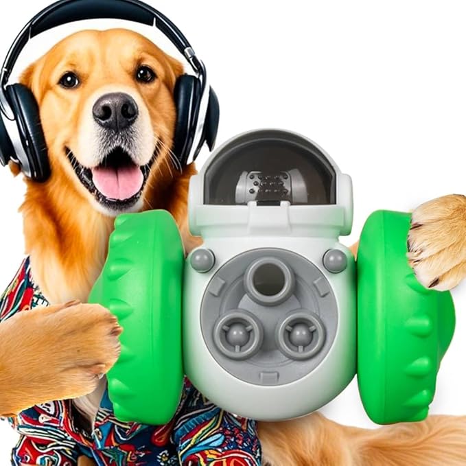 GRETEGO G&GO Dog/Cat Interactive Slow Feeder Puzzle Toy, Cognitive Dog Toys, Dog Treat Dispenser Toy, Interactive PetsToys for Indoor, Treat Dispensing Dog Toys, Slow Eating Dog Bowl (Green)