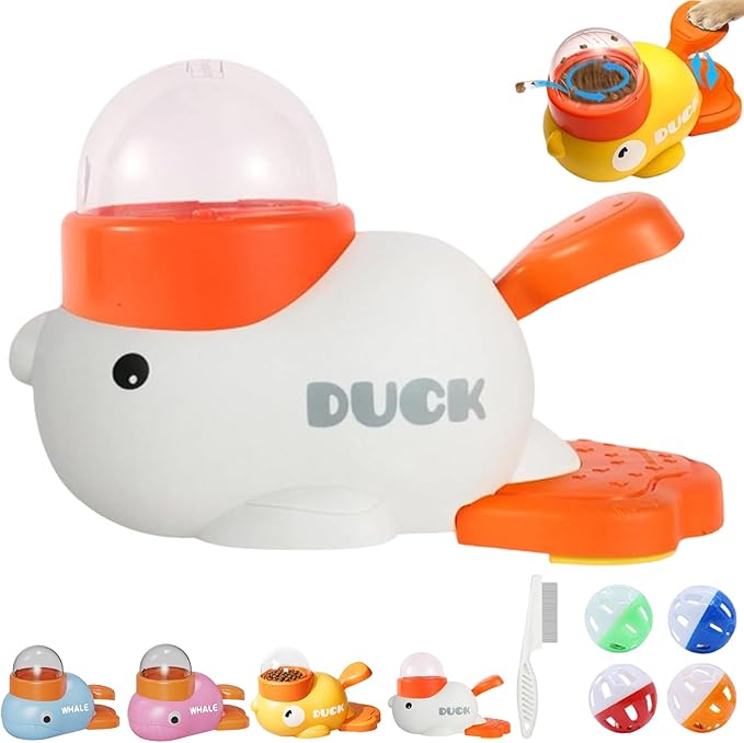 2026 New Dog Interactive Treat Dispenser Toy, Treat Dispensing Dog Toys, Cat Treat Dispenser, Promotes IQ Training and Entertainment Reduces Bloating Anti-Gulping Small Animal Bowls (White)