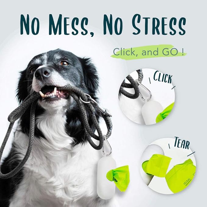 Dog Poop Bag, Compostable Dog Poop Bags, Doggied Poop Bags, Eco-Friendly, Unscented, Vegetable-Based, Extra Thick, Leak Proof, for Dogs and Cat Scoops, 120 Counts with Holder