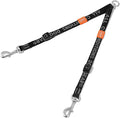 HOWGO Double Dog Leash, No Tangle 360° Swivel, Adjustable Two Padded Handles, Double Clip Dog Leash Coupler Splitter for 30~150 lbs Large and Medium Breeds (Black, 4/5'' x 0.9 FT, Ultralight)