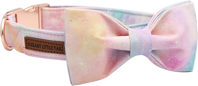 Elegant little tail Colorful Dog Collar, Comfortable Dog Collar with Bow Adjustable Soft Bow tie Dog Collars for Medium Dogs