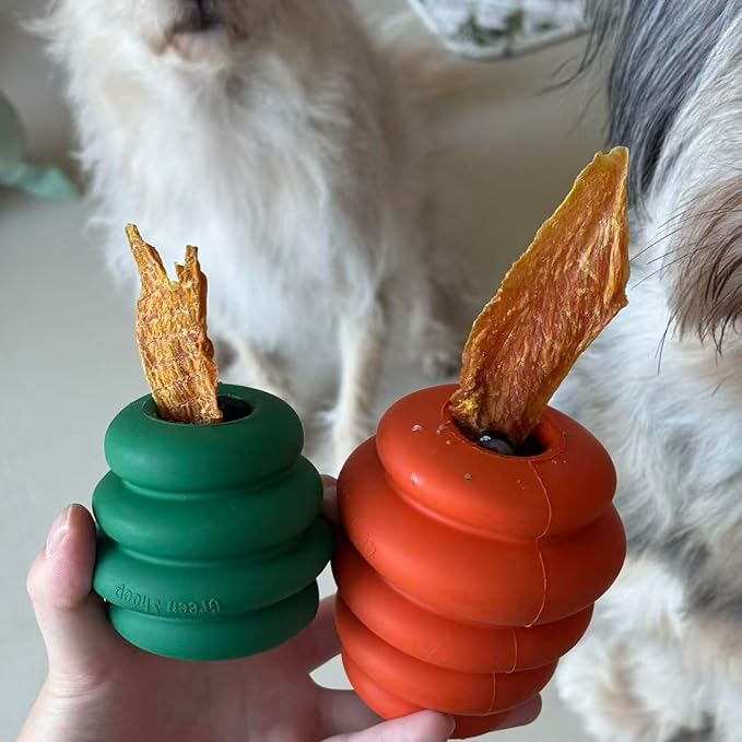 Green Sheep Natural Rubber Dog Ball, Indestructible Dog Toy for Small to Medium Dogs, Durable Chew Toy for Aggressive Chewers, Interactive Puppy Toy with Food Hiding Feature