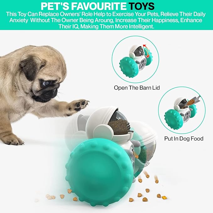 Dog Toy Dispenser - Doggy Treat Dispensing Chase Toys for Mind & Health Improvement - Pet Interactive Food Puzzle Toy for Medium Small Dogs - IQ Training Slow Feeder Toy for Dog & Cats