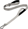 PetiFine 4FT Heavy Duty Dog Leash with Soft Padded Double Handle, Durable Strong Clasp Dog Leashes, Reflective Nylon Walking Lead for Large,Medium,Small Breed Dogs, Grey