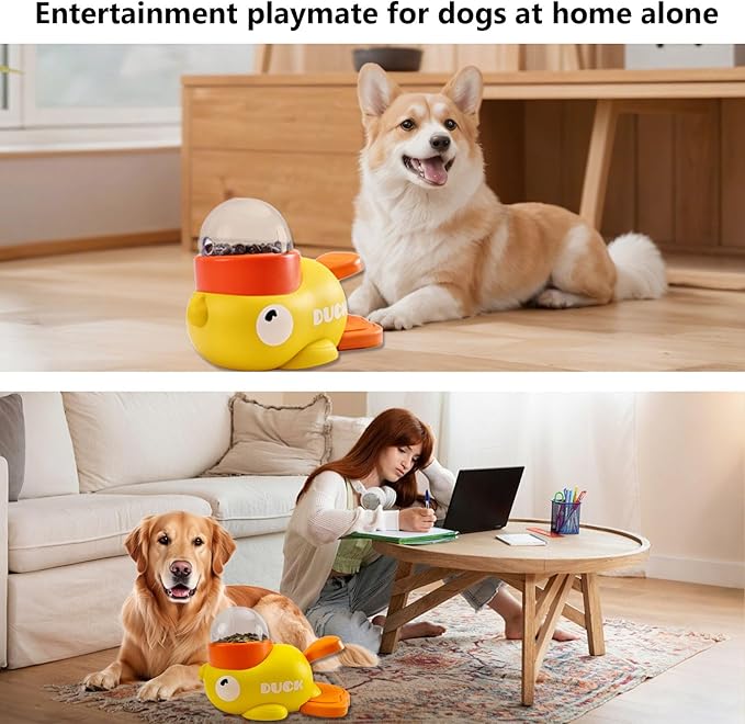 Duck Treat Dispenser for Dogs to Train Problem-Solving Skills,Dog Slow Feeder Puzzle Toy Prevents Bloating, Interactive Treat Dispensing Toy for Small Cats,Dogs,Other Pets