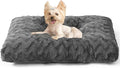 EHEYCIGA Washable Small Dog Bed for Crate 23x18 Inch, Reversible Kennel Pad for Puppy Weight Up to 25 lbs, Plush and Comfy Pet Sleeping Mat, Charcoal