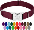 Country Brook Petz - Premium Nylon Dog Collar with Metal Buckle for Small Medium Large Breeds - 10+ Warm Colors (Medium, 3/4 Inch, Burgundy)