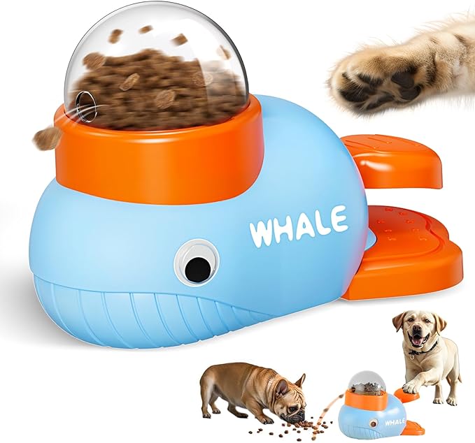 Interactive Treat Dispenser Dog Toys, Pet Food Puzzle Slow Feeder (Blue)