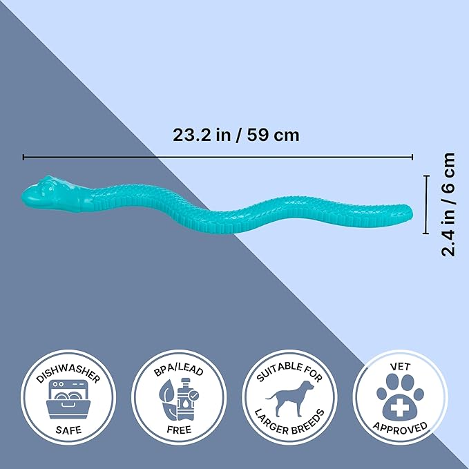 TRIXIE Snack Snake Dog Puzzle Toy for Dogs, Dog Enrichment Toy, Interactive Chew Toy, Treat Dispenser, 23" (59cm)