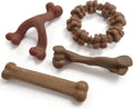 Nylabone Strong Chew Toy 4-Pack Bundle for Dogs Made with Real Bacon, Bison, Venison, Beef, & Chicken, Durable Dog Chew Bones for Aggressive Chewers, Large Dog Toys - Up to 50 lbs, 4 Count