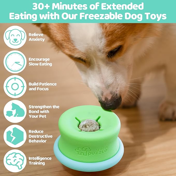 Puzzle Feeder Dog Puzzle Toys, Interactive Enrichment Dog Toys for Mental Stimulation, Slow Feeding, Treat Dispensing, and Freezable Fun to Keep Them Busy,Blue