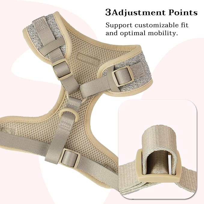 No Pull Dog Vest Harness for Small&Medium Dogs, Side Clip Adjustable Pet Vest, Soft Breathable, Fashion Dog Harnesses for Walking, Running, Shopping (Taupe, L)