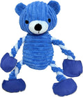 LWBMG Squeaky Dog Toys, Tug of War Dog Toys to Keep Them Busy, Stuffed Animal Dog Plush Toy for Puppy Small, Middle, Large Dogs, Cute Bear Interactive Doggie Toy Blue