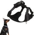 All-Weather No Pull Dog Harness Reflective Vest Harness QR Code Anti-Lost Adjustable Quick-Release Buckle Soft Padded Breathable Harness for Medium Large Dogs (Super Reflect-Black, M)