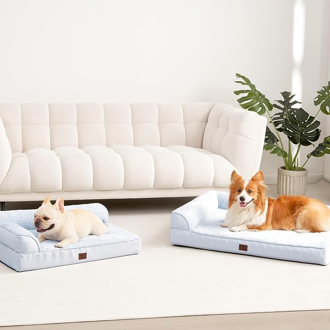 EHEYCIGA Extra Large Dog Bed Othorpedic, Memory Foam XL Dog Bed with Washable Removable Cover, Waterproof Pet Sofa Couch XLarge Size Dogs with Nonskid Bottom, 44x32x6.5, Washblue