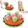 Skylety 7 Pcs Interactive Mushroom Dog Toy Set Snuffle Toy with Treat Hiding Puzzle and Squeaky Plush, Durable Vegetable Dog Toys for Small Medium Dogs, Training and Boredom Relief Plaything