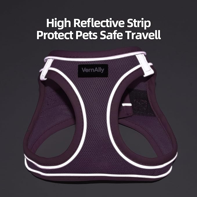 Sparkly Dog Harness Small Sized and Leash Set for Small Dogs Cats,Yellow S Puppy Harness, Step in Soft Dog Reflective Vest, Breathable Mesh Pet Harness. (Yellow, M)