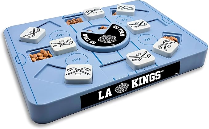 Pets First NHL Los Angeles Kings Large Puzzle Toy, New Size, Interactive Dog Treat & Slow Feeding Toy