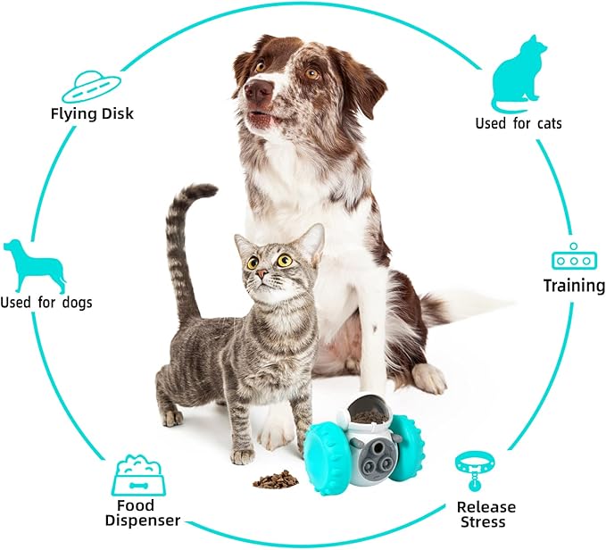 Dog Treat Puzzle Toys, Interactive Treat Food Dispenser, Slow Feeder Toys for Smart Small Medium Dogs to Keep Them Busy, Perfect Alternative to Slow Feeder Dog Bowls to Improves Pets Digestion