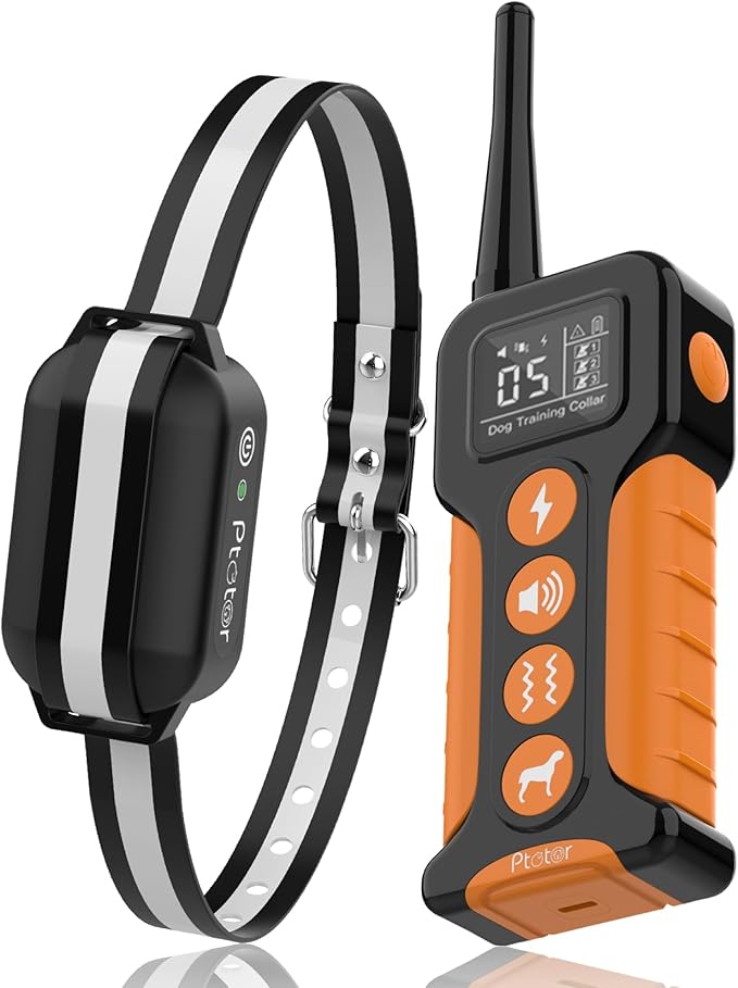 Dog Shock Collar - 4200Ft Dog Training Collar with Remote IPX7 Waterproof, Rechargeable E-Collar with Beep (1-9), Vibration(1-9), Safe Shock(1-16) for Large Medium Small Dogs