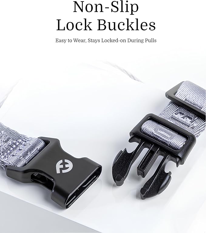 2026 New Edition, Fei & Eve Classic Dog Collar - Quick Release Metal Buckles | Fur-Safe | Premium 210D Nylon | 450LB Escape-Proof | Adjustable Fit | Medium (Twilight Gray)
