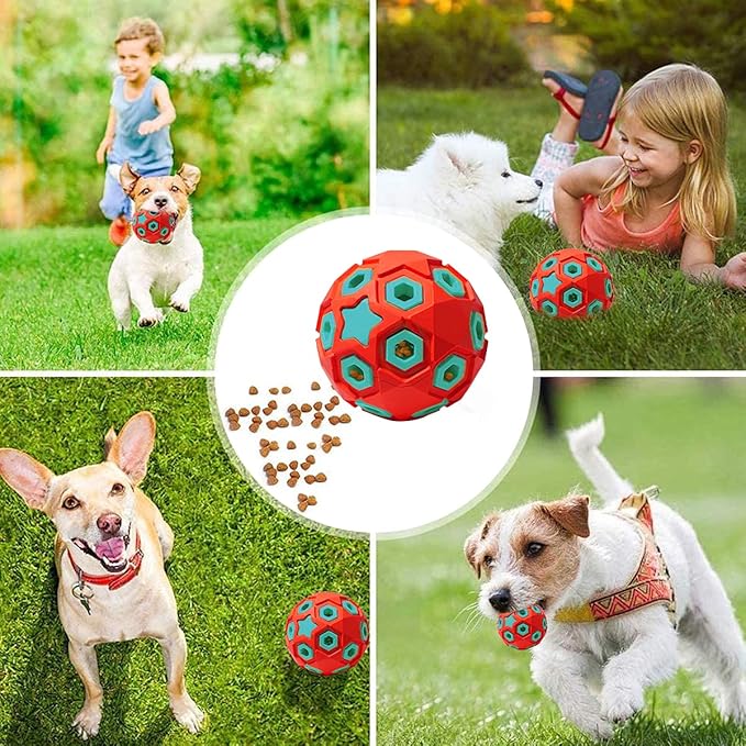 Dog Toy Durable Rubber Star for Gentle Chewers Promotes Toy Double Layer Structure Food Dispenser for Dogs Playing Chasing Chewing